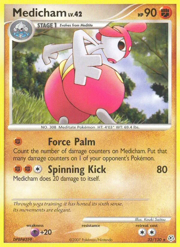 Medicham 32/130 Diamond & Pearl Pokémon Karte