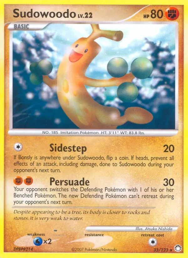 Sudowoodo 35/123 Mysterious Treasures Pokémon card