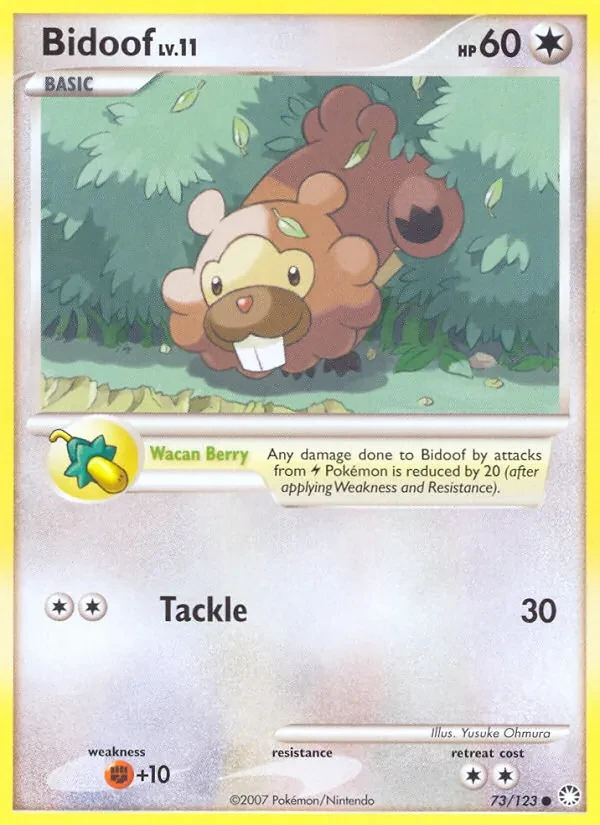 Bidoof 73/123 Mysterious Treasures Pokémon card
