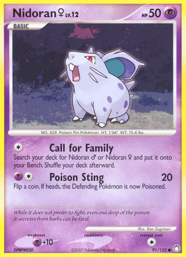 Nidoran♀ 91/123 Mysterious Treasures Pokémon card