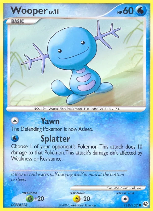 Wooper 118/132 Secret Wonders Pokémon card