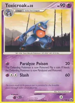 Toxicroak 31/100 Majestic Dawn Pokémon card