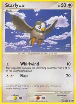 Starly 75/100 Majestic Dawn Pokémon card
