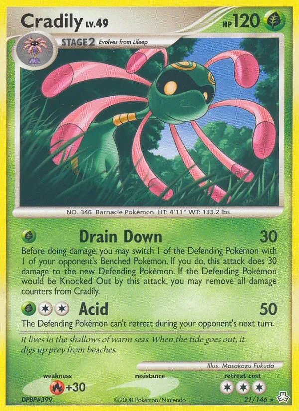 Cradily 21/146 Legends Awakened Pokémon card