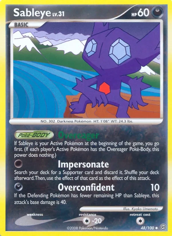 Sableye 48/100 Stormfront Pokémon card