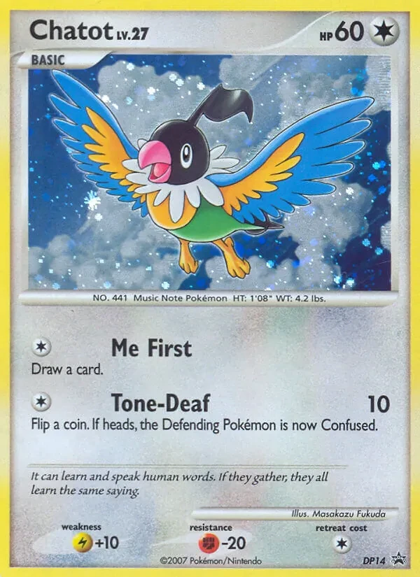 Chatot DP14 DP Black Star Promos Pokémon card