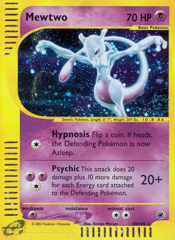 Mewtwo 20/165 Expedition Base Set Pokémon card