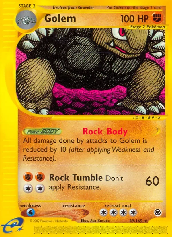 Carta Pokémon Golem 49/165 Expedition Base Set