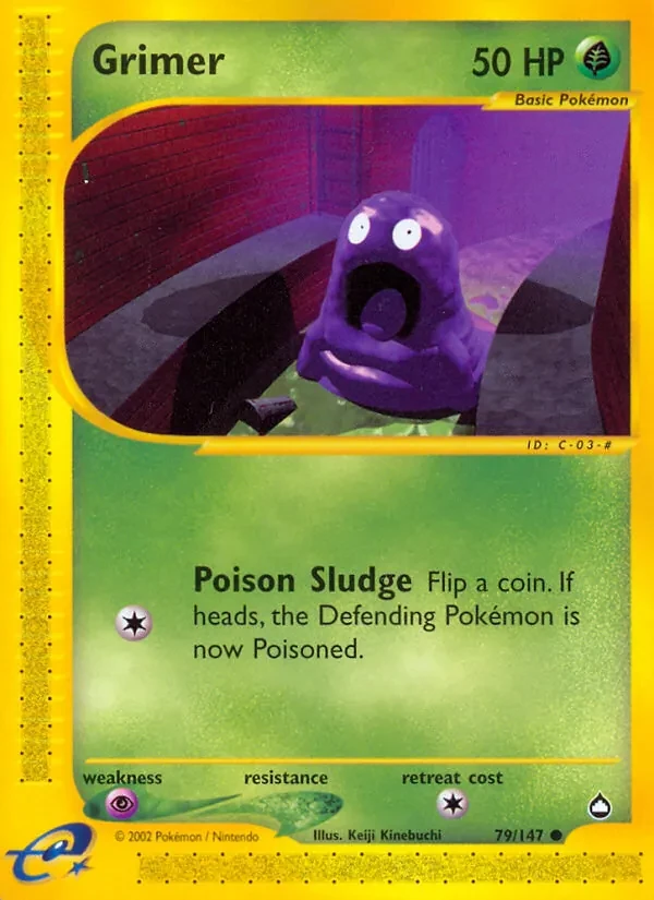 Grimer 79/147 Aquapolis Pokémon card