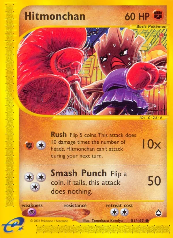 Hitmonchan 81/147 Aquapolis Pokémon card