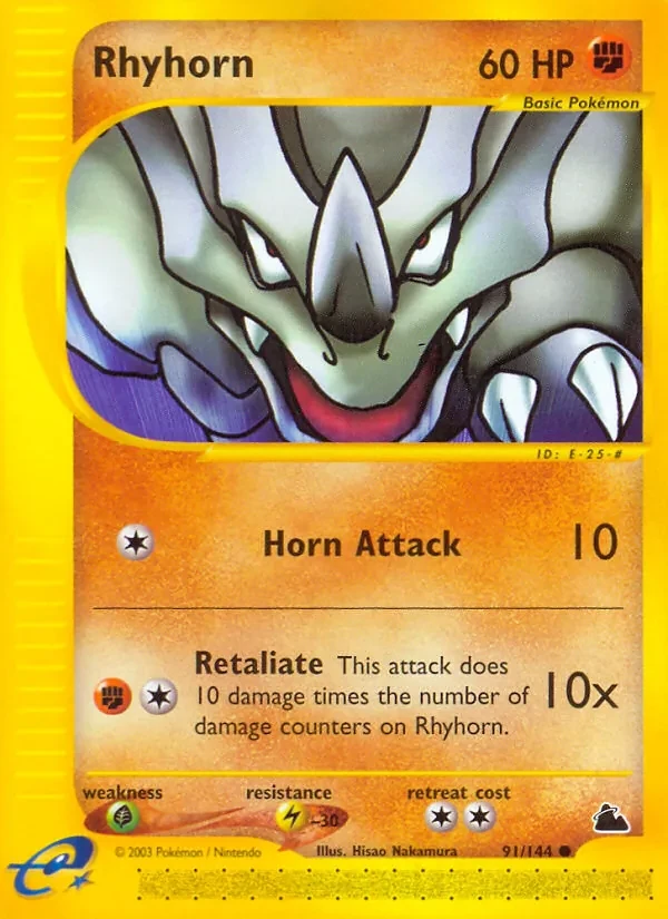 Rhyhorn 91/144 Skyridge Pokémon card