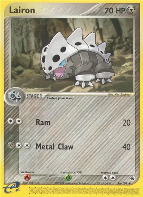 Lairon 36/109 Ruby & Sapphire Pokémon card