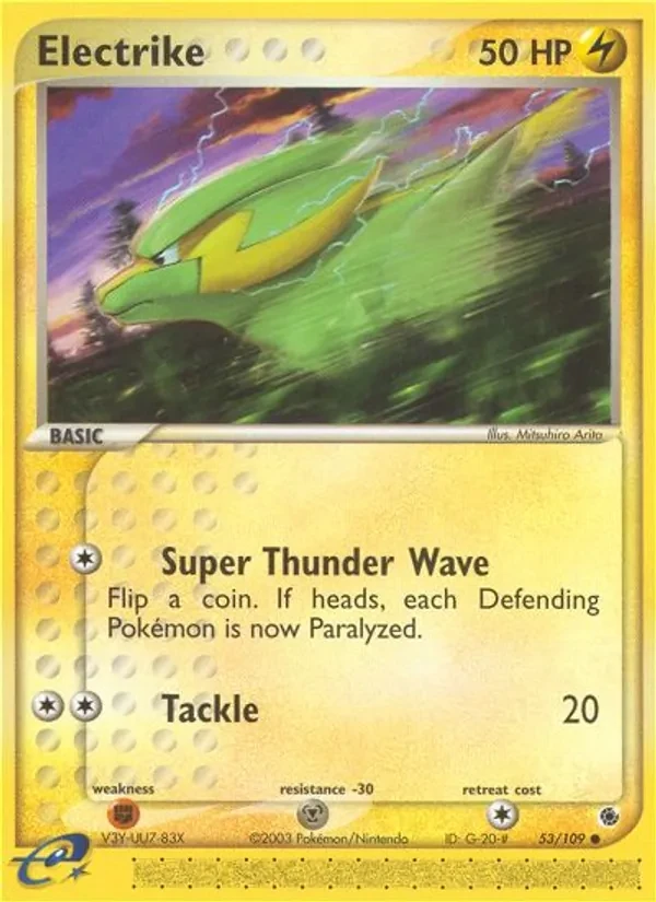 Electrike 53/109 Ruby & Sapphire Pokémon card