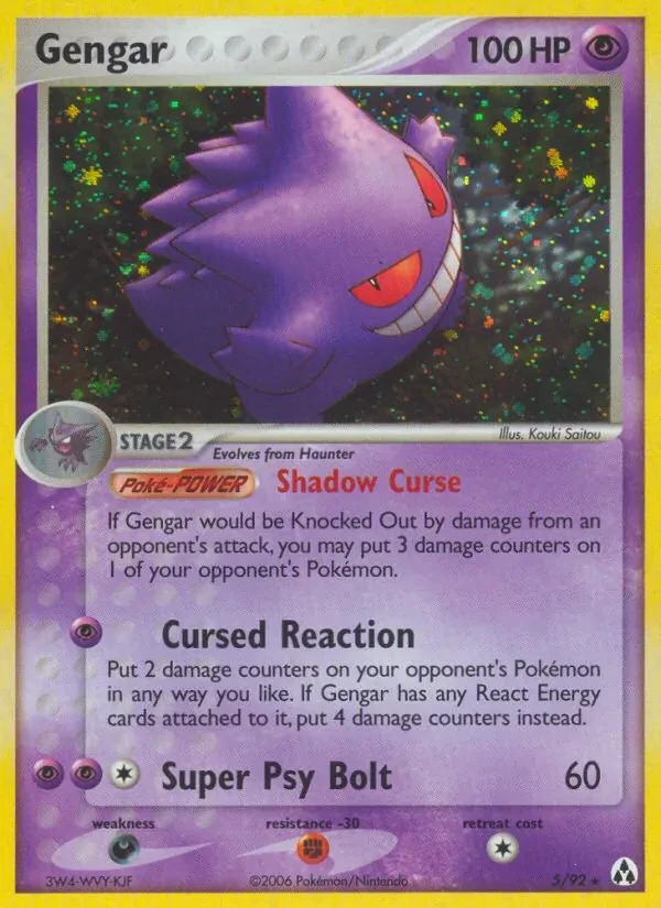 Gengar 5/92 Legend Maker Pokémon card