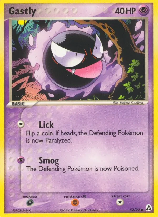 Gastly 52/92 Legend Maker Pokémon card