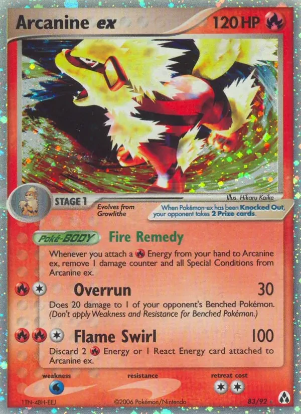 Arcanine ex 83/92 Legend Maker Pokémon Karte