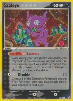 Sableye 10/100 Crystal Guardians Pokémon card
