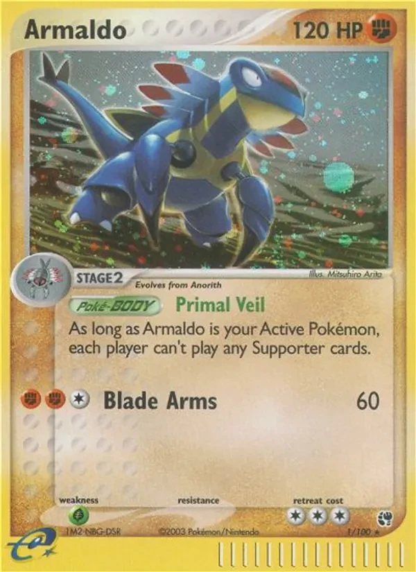 Armaldo 1/100 Sandstorm Pokémon card
