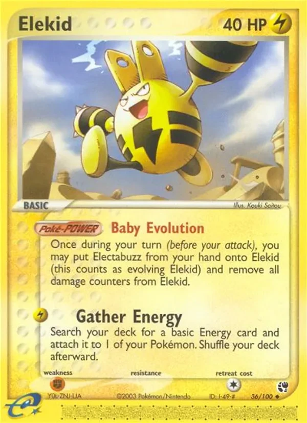 Elekid 36/100 Sandstorm Pokémon card