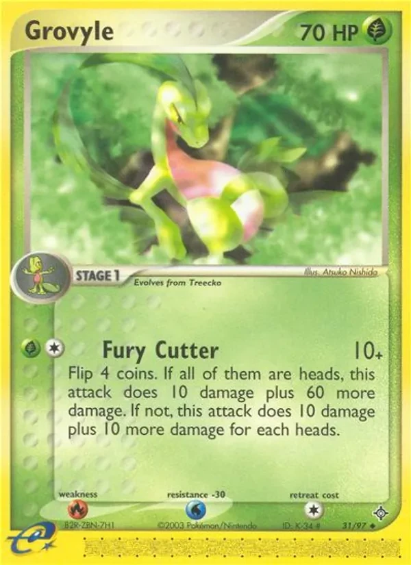 Grovyle 31/97 Dragon Pokémon Karte