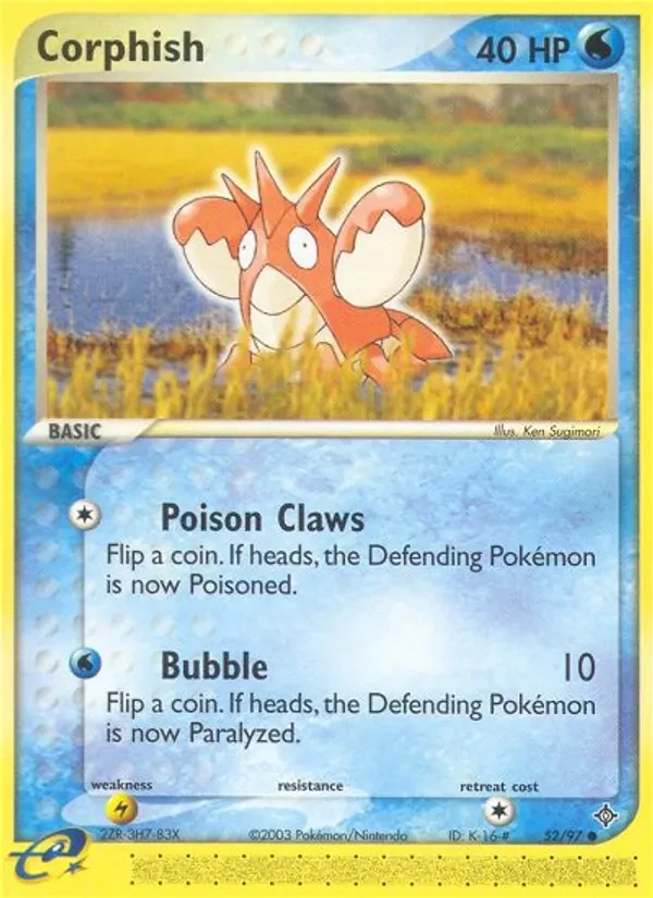 Corphish 52/97 Dragon Pokémon card