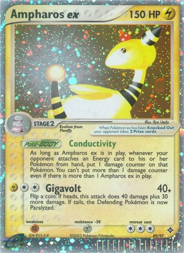 Ampharos ex 89/97 Dragon Pokémon Karte