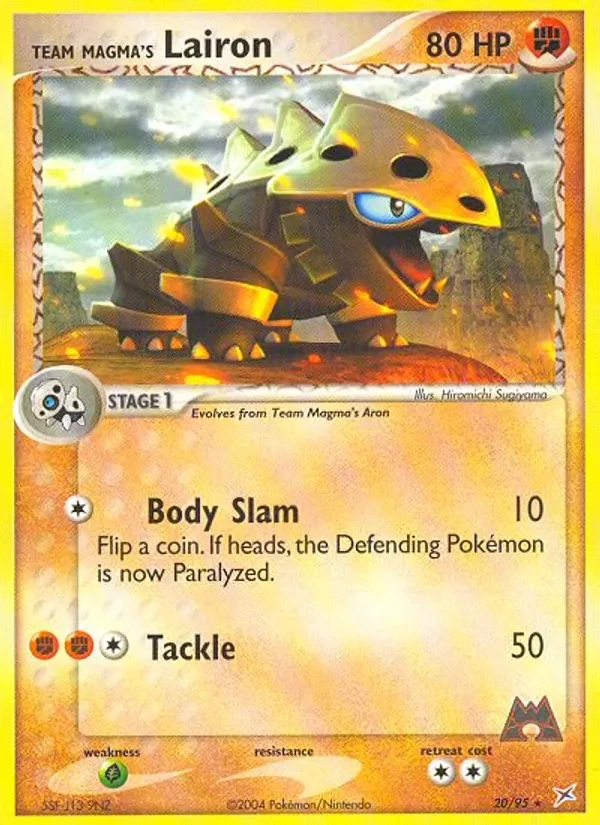 Team Magma's Lairon 20/95 Team Magma vs Team Aqua Pokémon Karte
