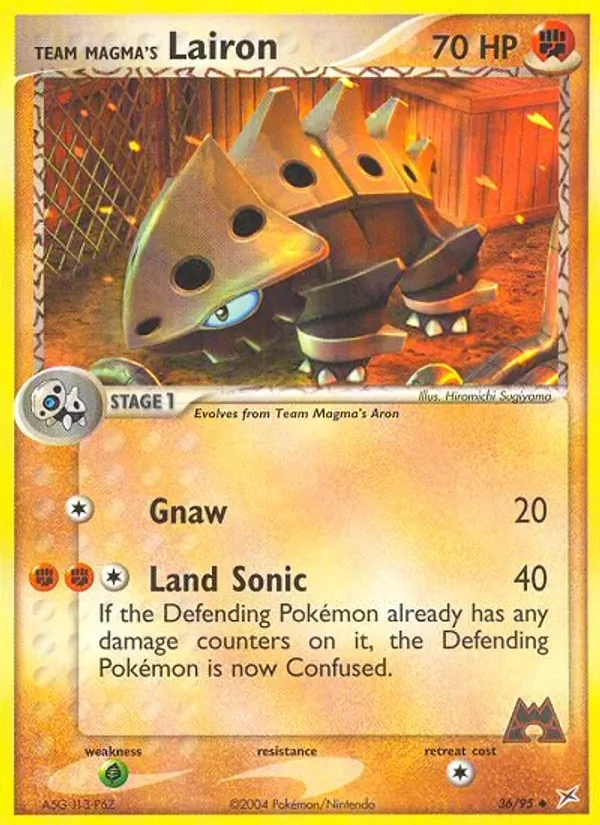 Team Magma's Lairon 36/95 Team Magma vs Team Aqua Pokémon Karte