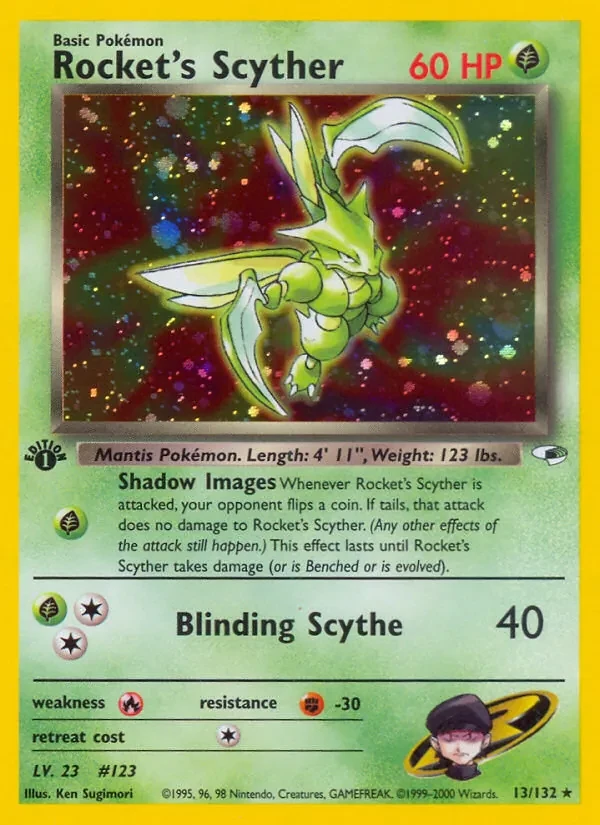 Rocket's Scyther 13/132 Gym Heroes Pokémon card