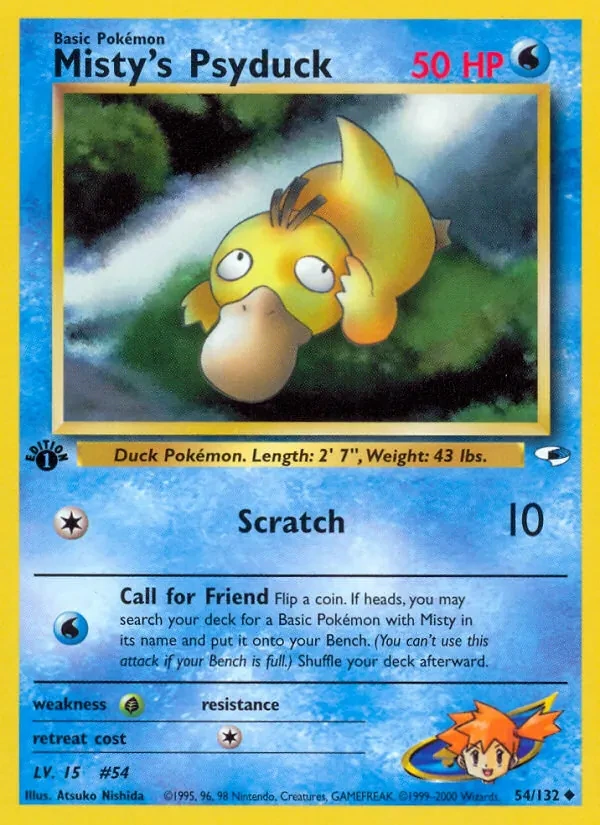 Misty's Psyduck 54/132 Gym Heroes Pokémon card