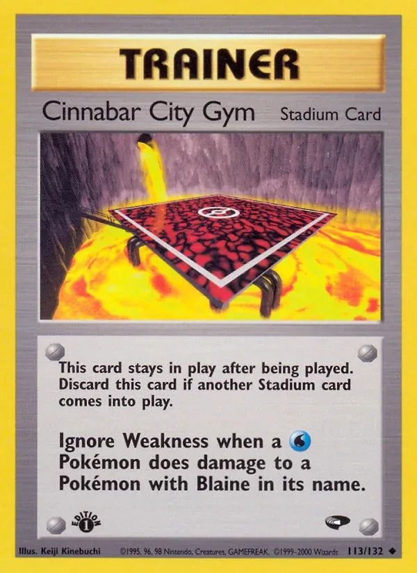 Carta Pokémon Cinnabar City Gym 113/132 Gym Challenge