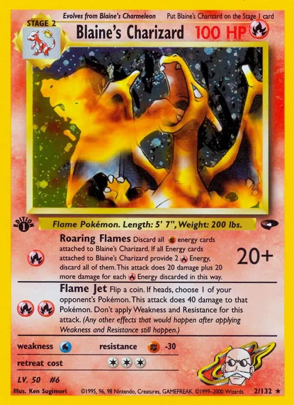 Blaine's Charizard 2/132 Gym Challenge Pokémon card