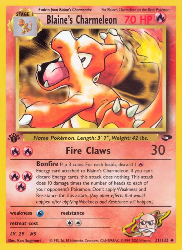 Blaine's Charmeleon 31/132 Gym Challenge Pokémon Karte