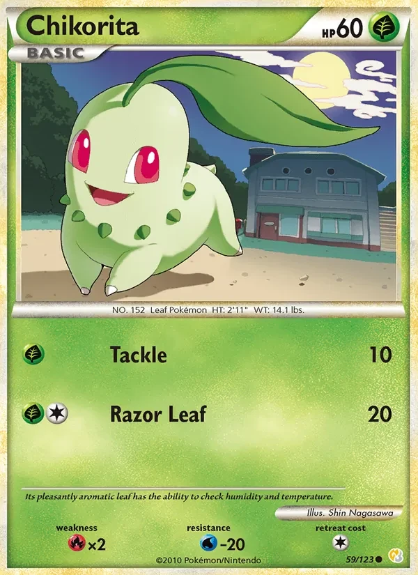 Chikorita 59/123 HeartGold SoulSilver Pokémon Karte