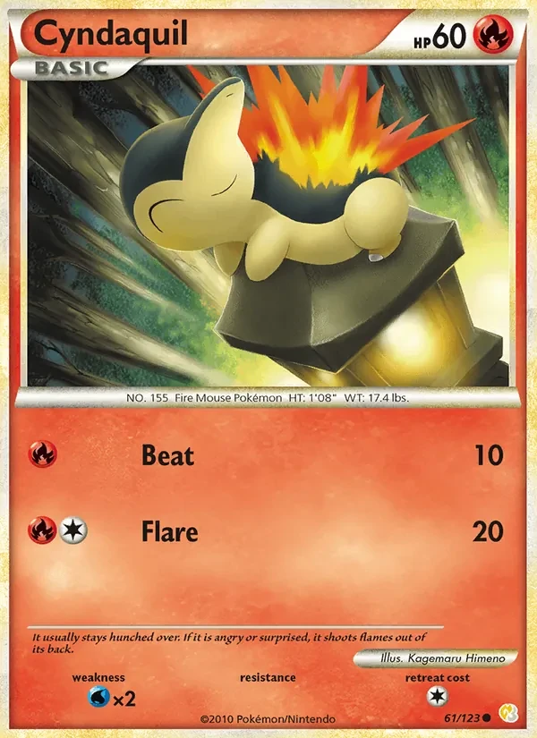 Cyndaquil 61/123 HeartGold SoulSilver Pokémon Karte