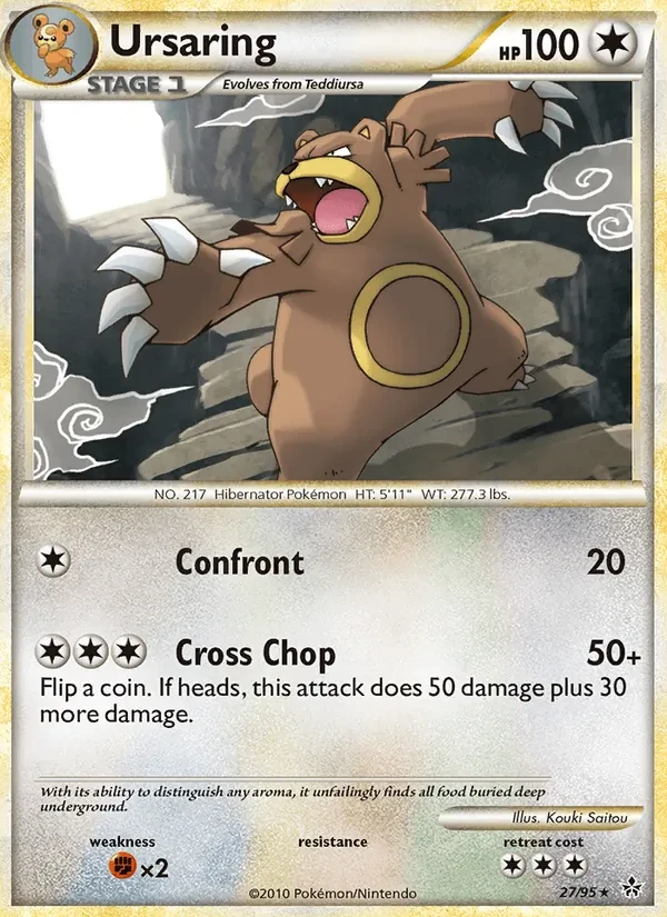 Ursaring 27/95 Unleashed Pokémon kaart