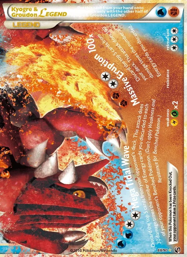 Kyogre & Groudon LEGEND 88/90 Undaunted Pokémon card
