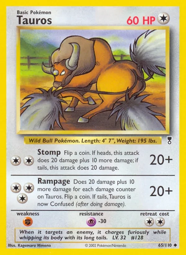 Tauros 65/110 Legendary Collection Pokémon Karte