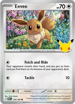 Eevee 116/128 30th Celebration Pokémon card