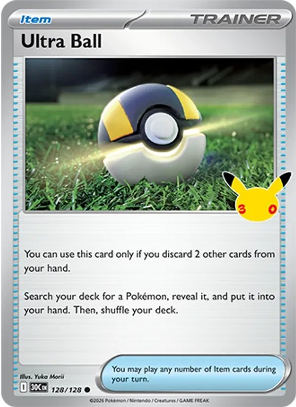 Ultra Ball 128/128 30th Celebration Pokémon card
