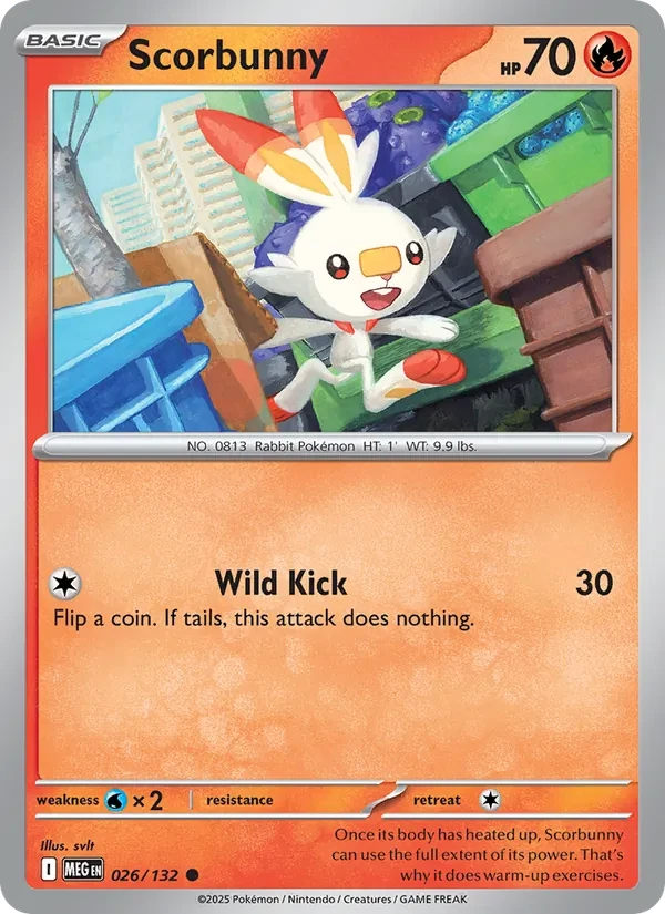 Carta Pokémon Scorbunny 026/132 Mega Evolution