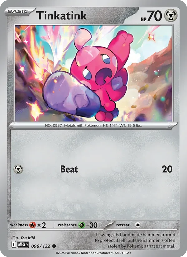 Tinkatink 096/132 Mega Evolution Pokémon Karte