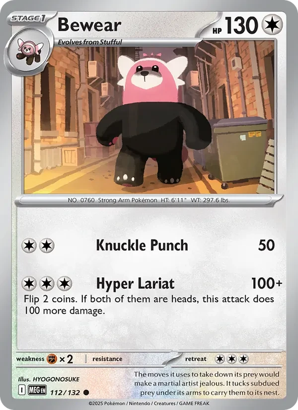 Bewear 112/132 Mega Evolution Pokémon card