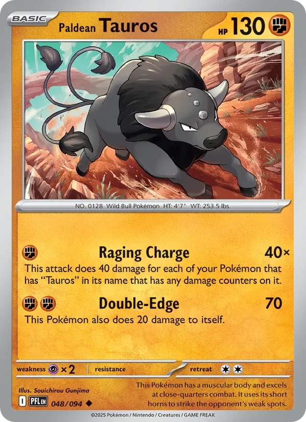Paldean Tauros 048/94 Phantasmal Flames Pokémon card