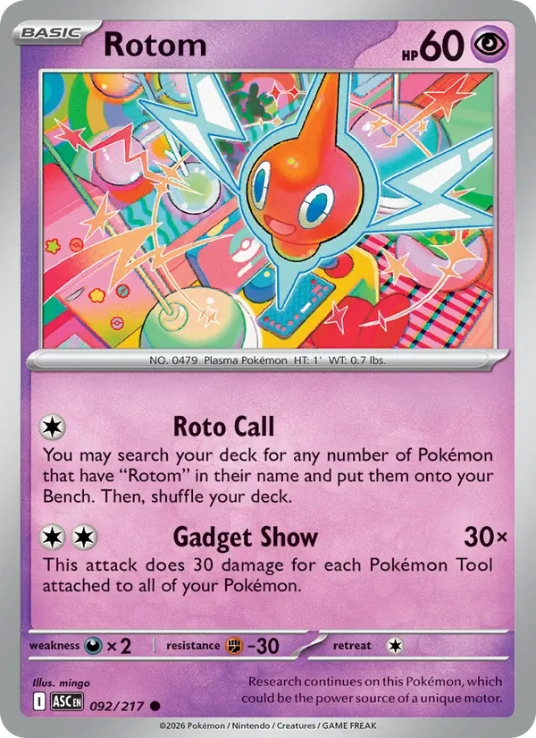 Rotom 092/217 Ascended Heroes Pokémon card