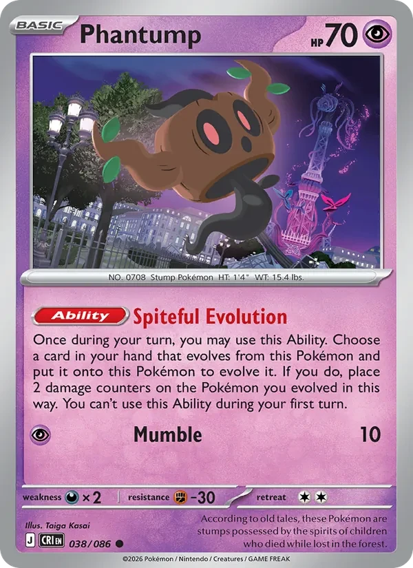 Phantump 038/86 Chaos Rising Pokémon card