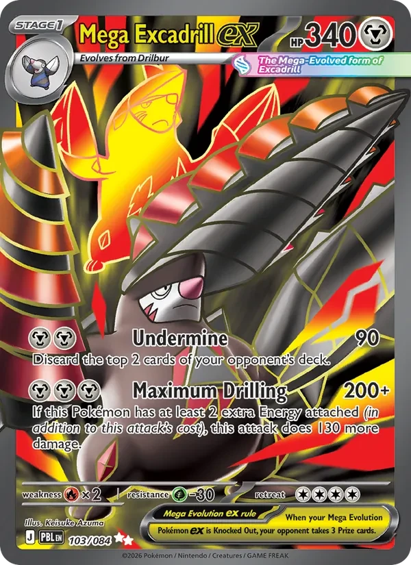 Mega Excadrill ex 103/84 Pitch Black Pokémon card