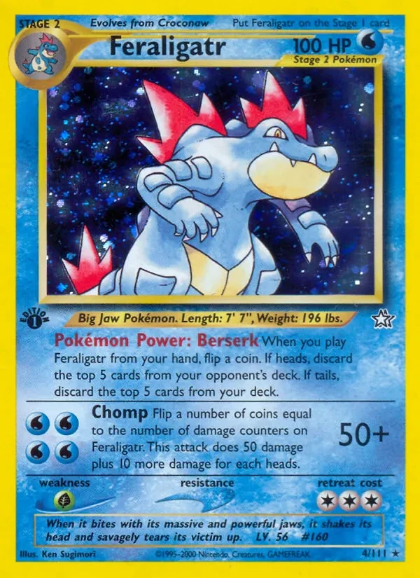 Feraligatr 4/111 Neo Genesis Pokémon card