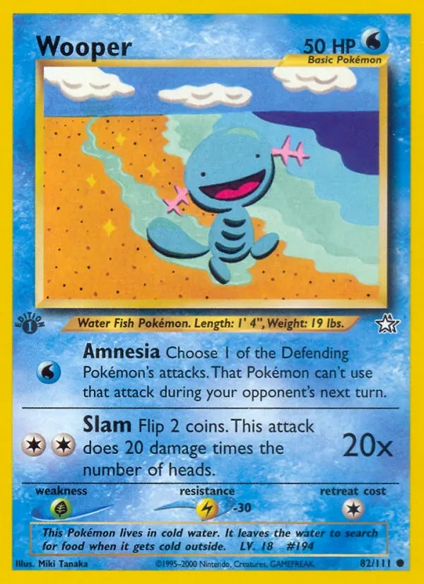 Wooper 82/111 Neo Genesis Pokémon card