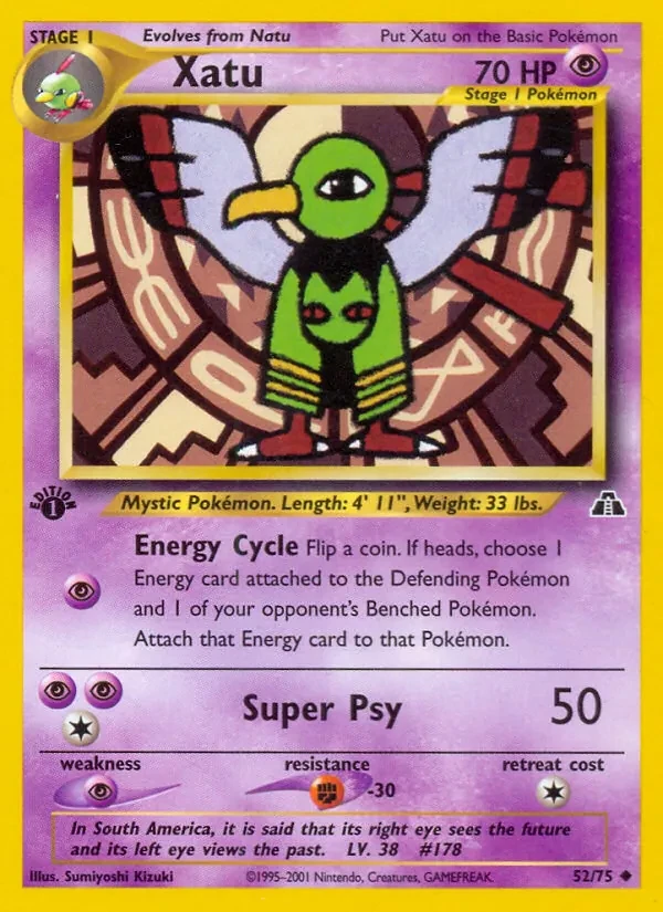 Xatu 52/75 Neo Discovery Pokémon card